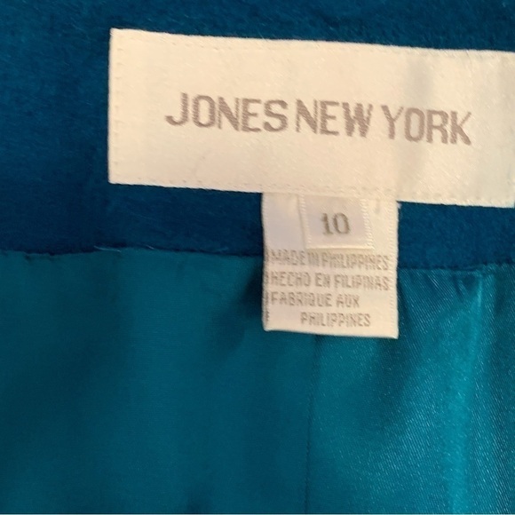 Jones New York Teal Virgin Wool Boxy Jacket Size 10 - Picture 5 of 8